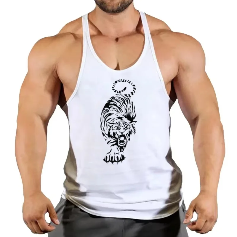 

Men's Cotton Workout Vest Gym Warrior Tank Top Moisture-Wicking Breathable Bodybuilding Sleeveless Training Oversized Fitness