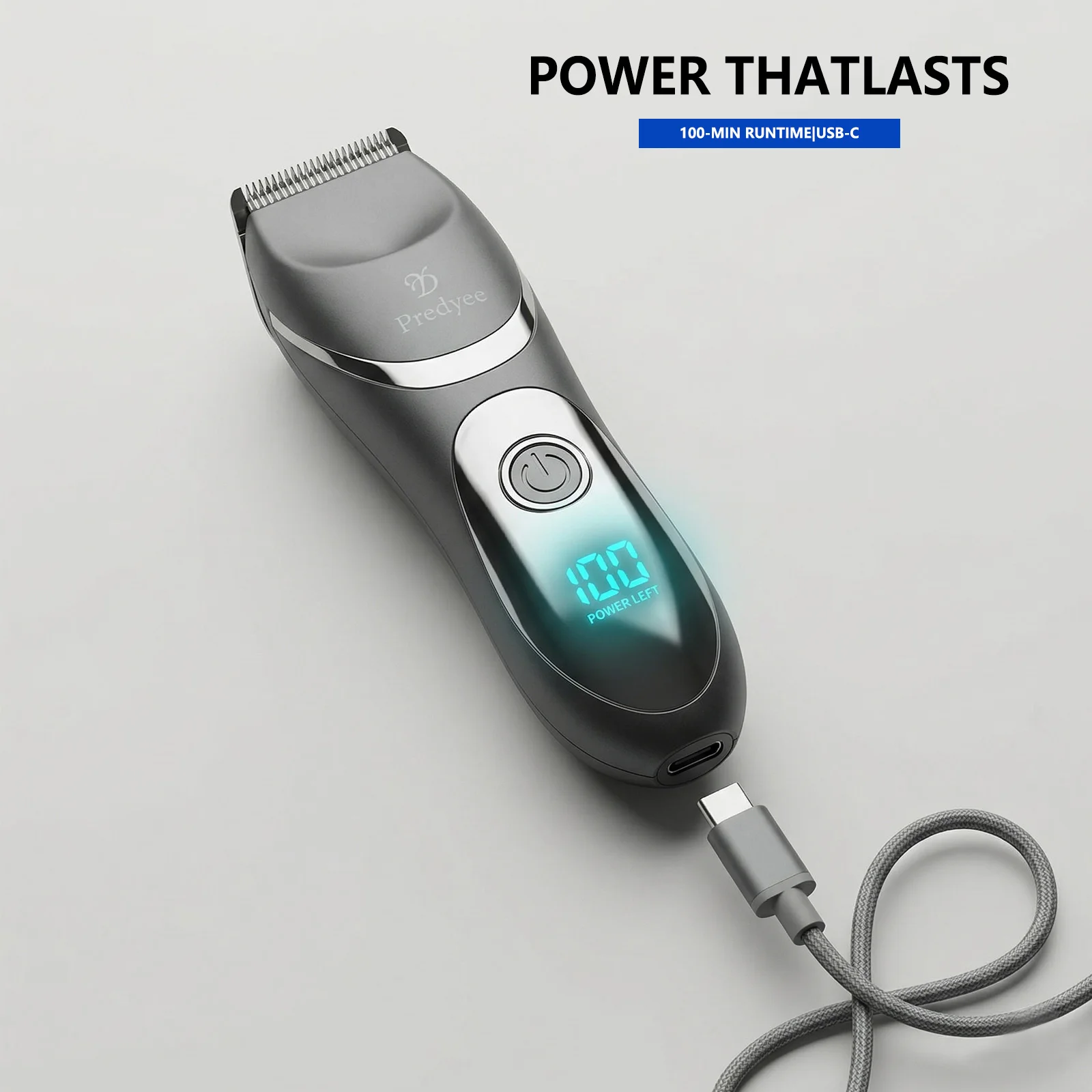 Electric Body Groin Trimmer for Men Manscaping Groomer Pubic Hair Shaver Ceramic Blade IPX7 Waterproof USB-C Clipper view 5