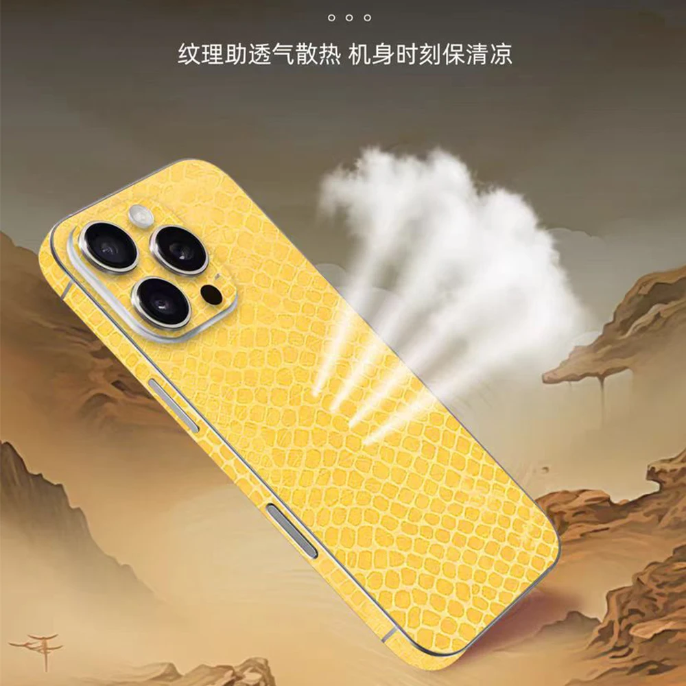 FONLYU Python Pattern Luxury Back Skin Sticker For iPhone 17 16 15 Pro Max Decorative Film Screen Protector Cutting Machine