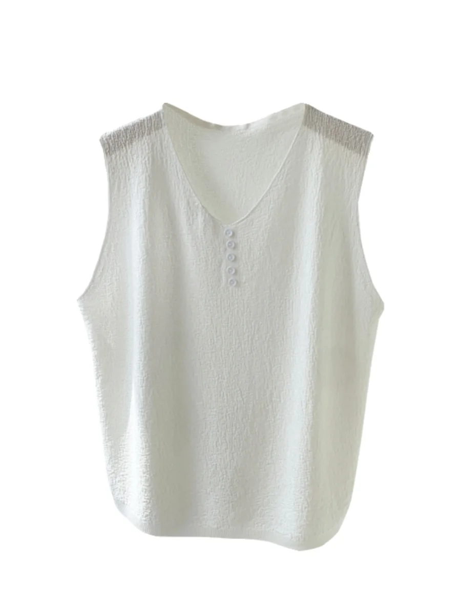 بالإضافة إلى حجم المرأة الحرير الجليد حزام سترة رقيقة الصيف زر حتى Svel أعلى الكورية Sle فضفاضة تناسب V-Ne قاعدة طول منتظم...