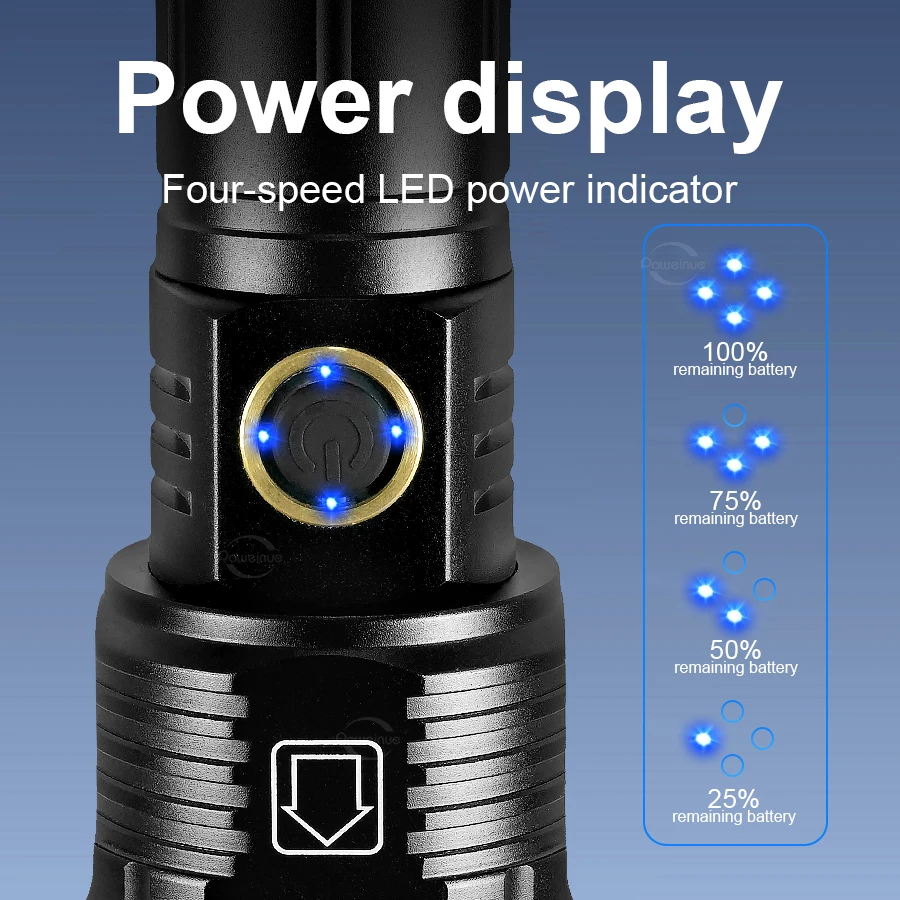 High Power LED Flashlights Long Range 2500M Torch Light Super Bright XHP390 Flash Light Outdoor Lantern For Fishing Hiking