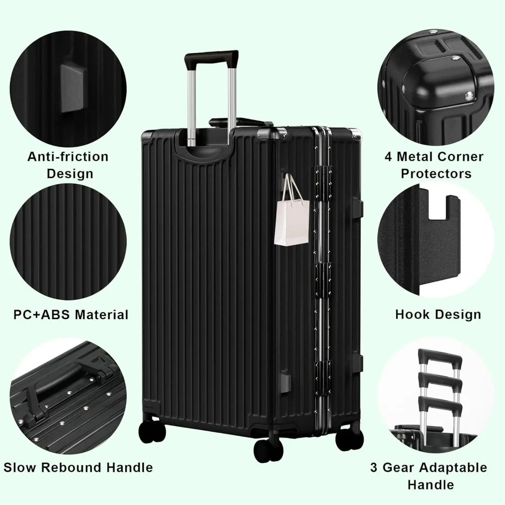 Zipperless Hard Shell Suitcase TSA Lock Double Spinner Wheels 28 Inch PC+ABS Luggage Aluminum Frame Travel Luggage