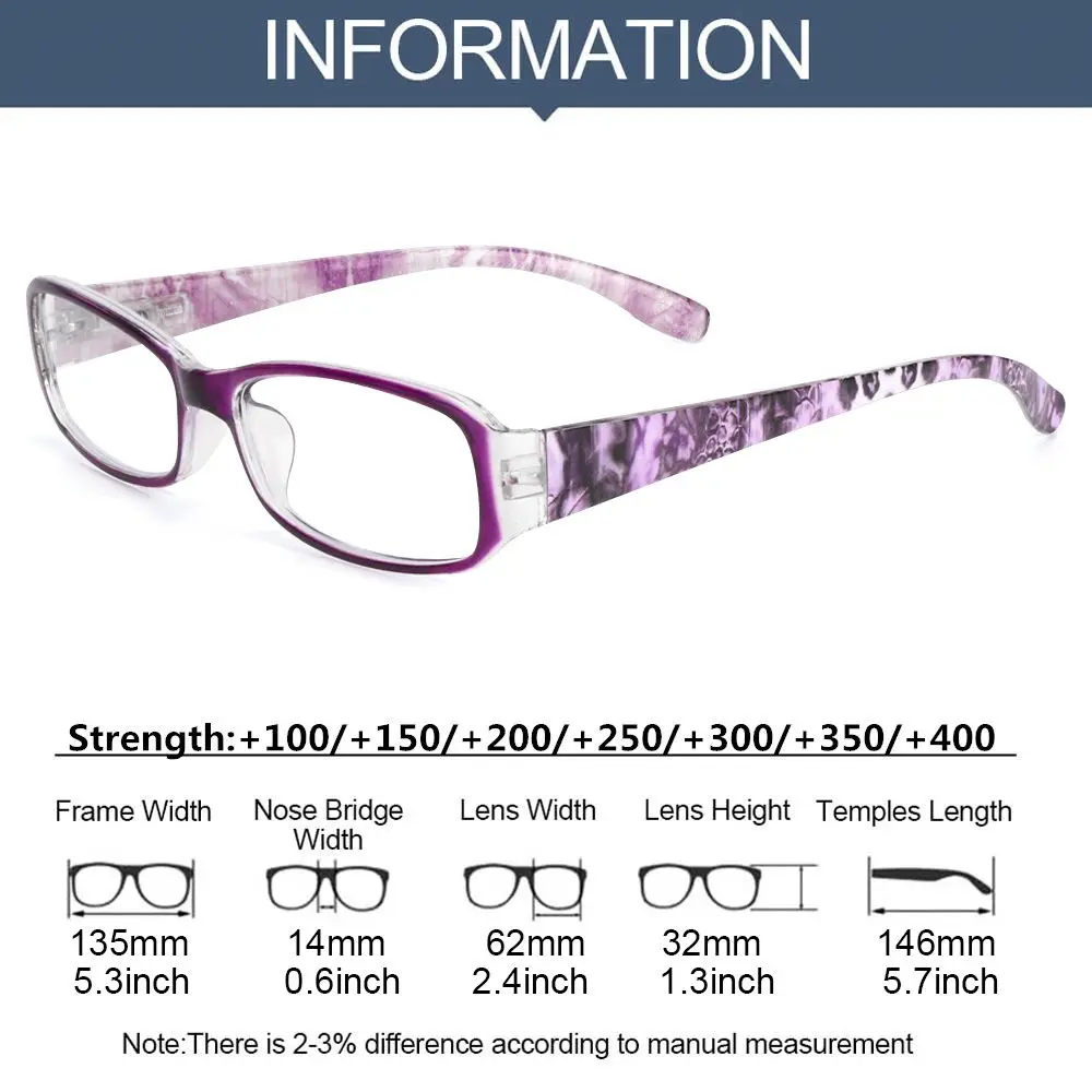 Vrouwen Vintage Draagbare Bloemen Oogbescherming Ultra Licht Frame Leesbril Anti-Blauw Licht Brillen