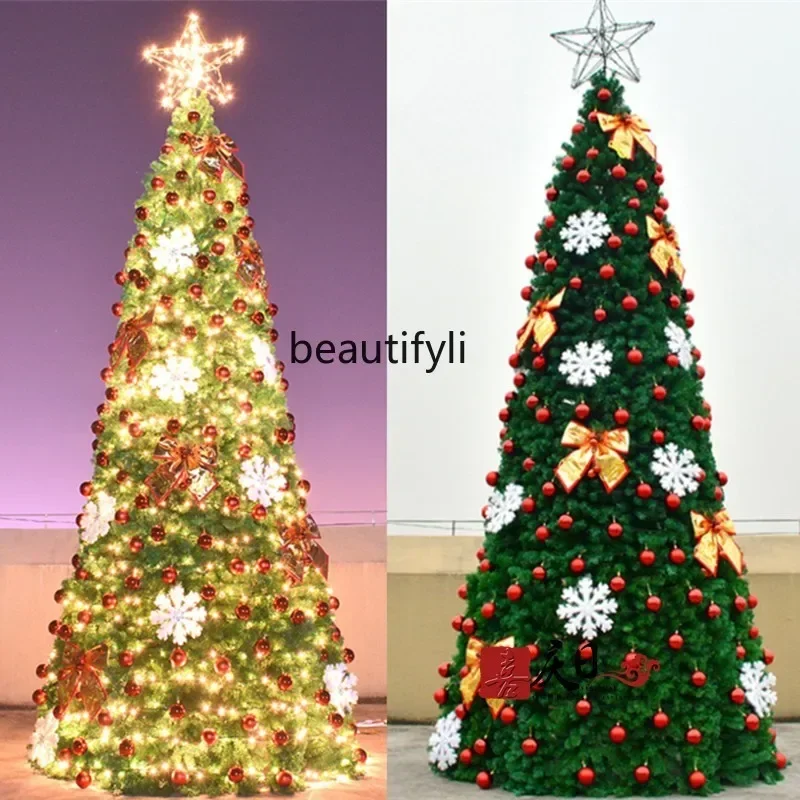 4 meters Christmas tree set 5 meters 6 7 8 meters, large frame Christmas tree LED light decoration