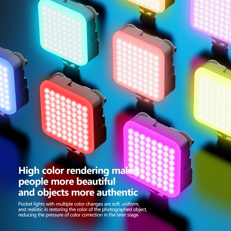 Portable LED Selfie Fill Light Magnetic RGB Light Charge 3 Cold Shoe Can Be Spliced Mobile Phone Fill Light For Tiktok Cameras