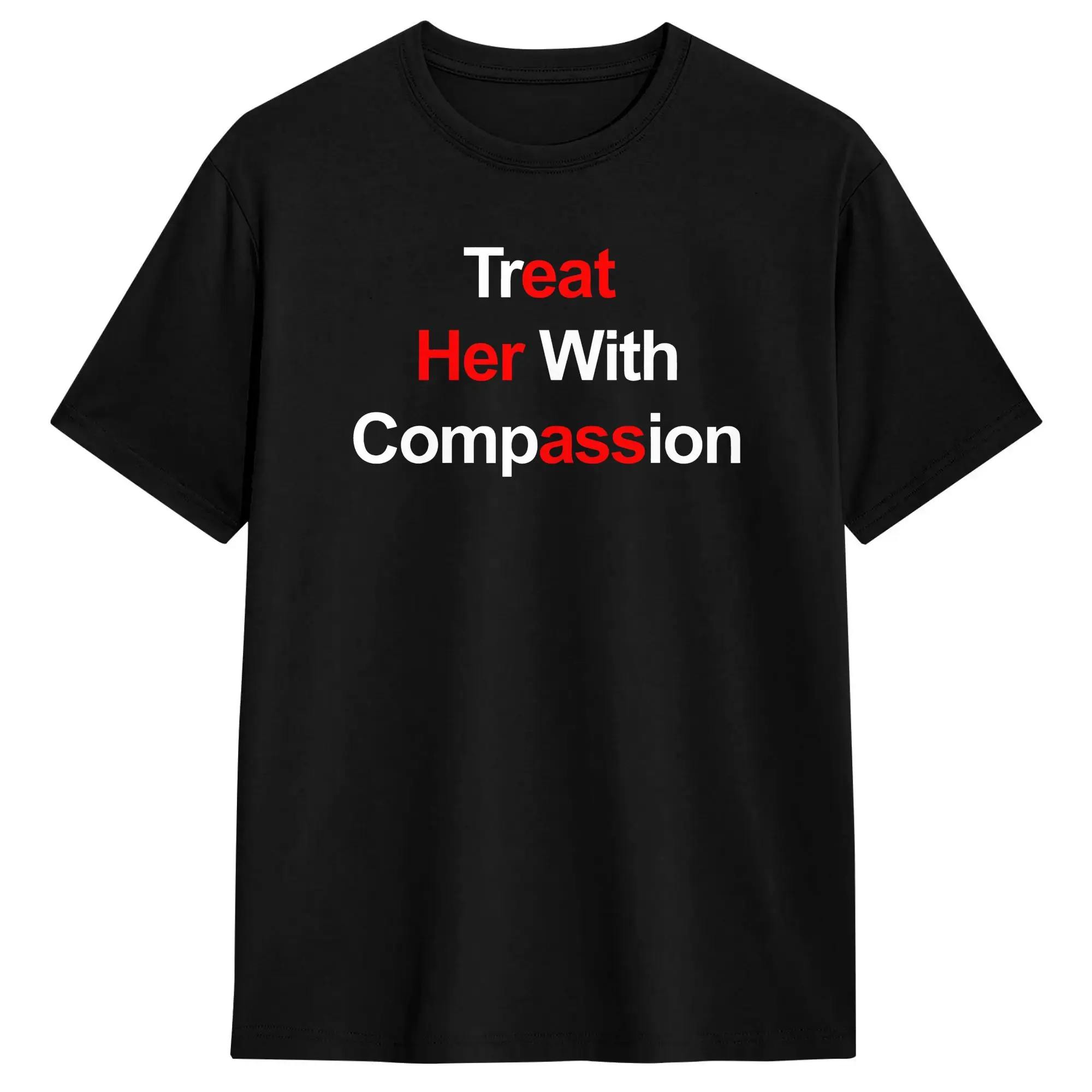 T-shirt « Traitez-la avec compassion » pour homme, 100 % coton, décontracté, à manches courtes, style vintage