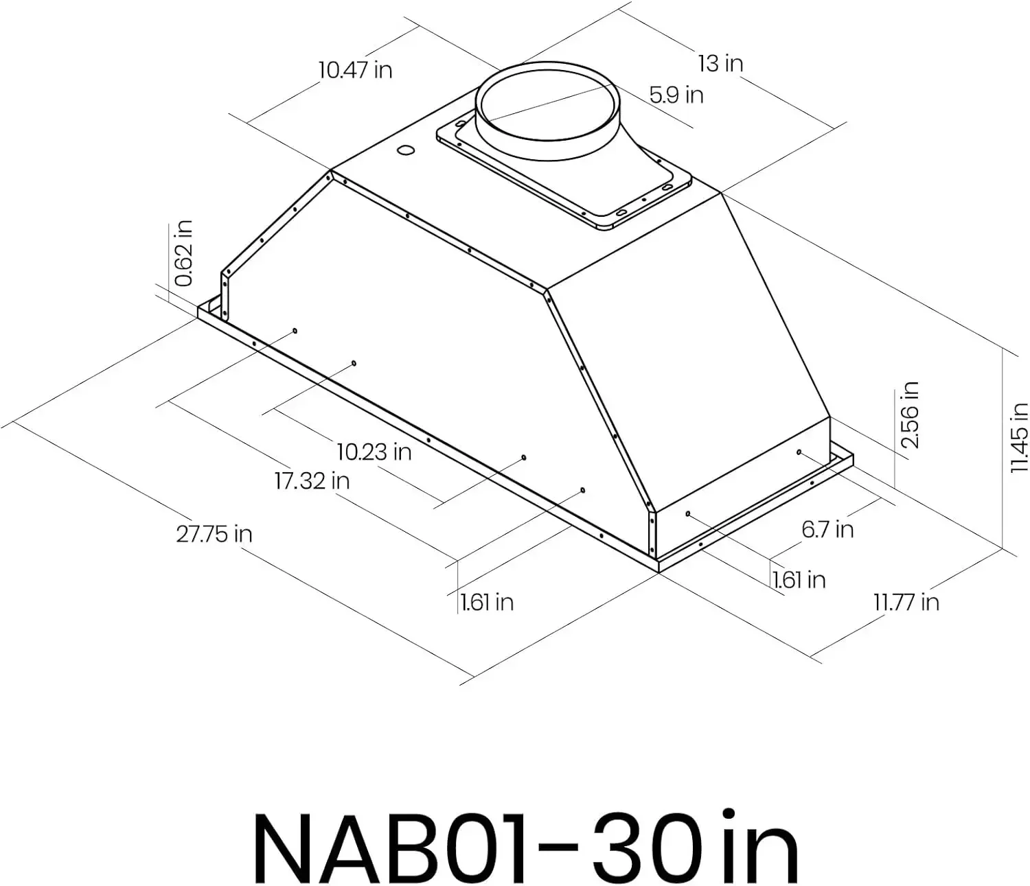 Range Hood Insert, EKON NAB01-30IN 900CFM Built-in Range Hoods Ducted/Ductless with 4-Speed Soft Touch Panel Control