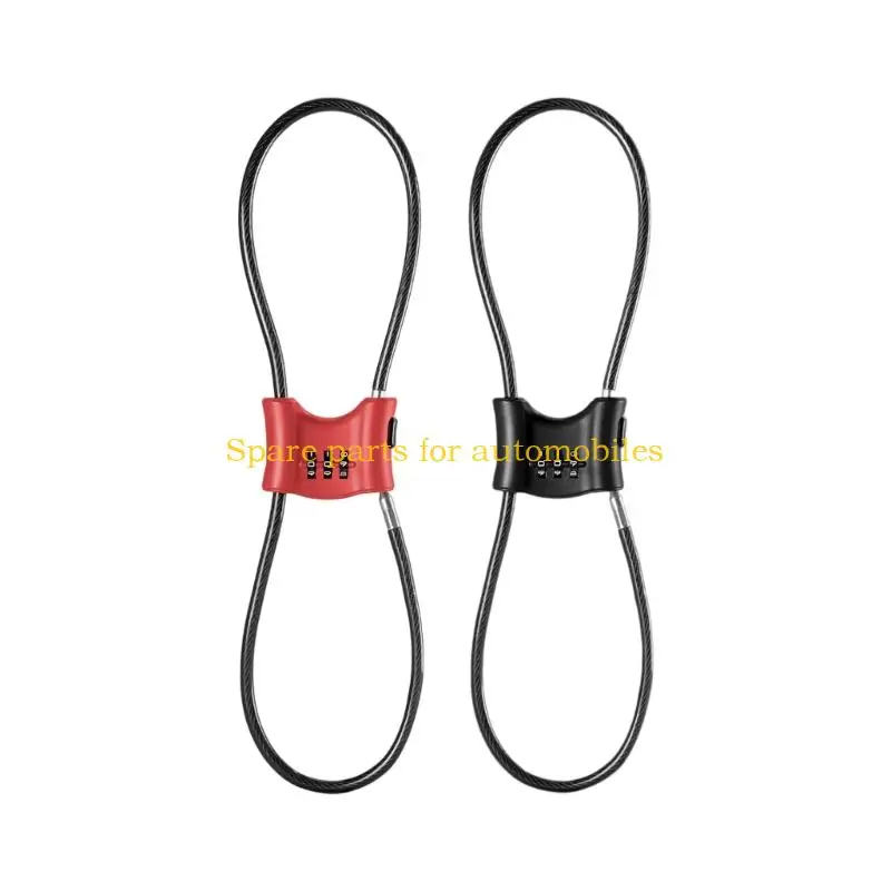 

H58F Многофункциональный мотоциклетный аксессуарный замок Усиленный стальной кабель 3 цифр комбинированного блокировки для на