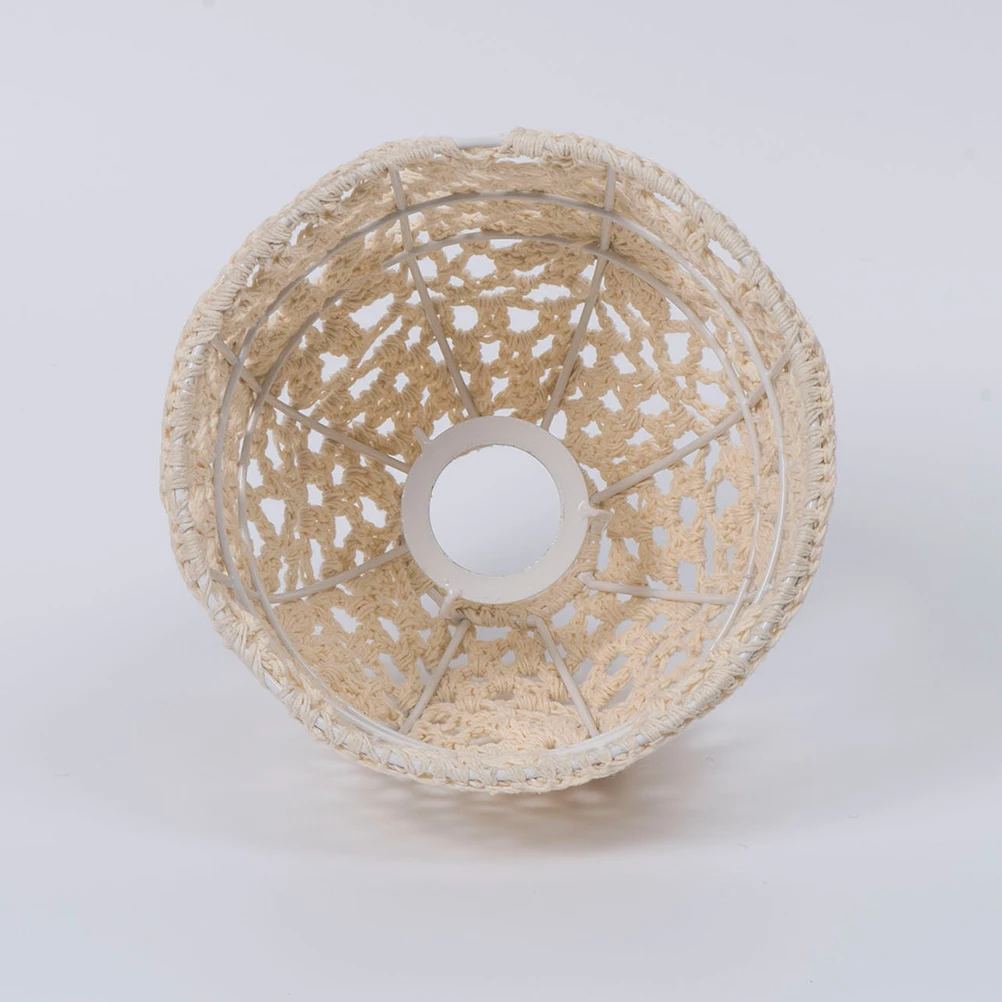 

Fabric Boho Lampshade Home Decor Beige USB Pleated Iron Ceiling Lampshades for Bedroom