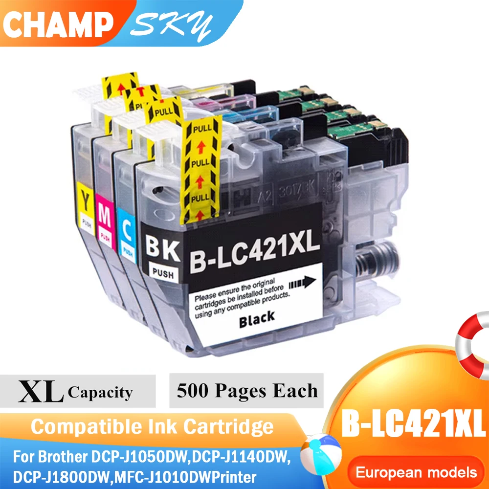 LC421 LC421XL Compatible Ink Cartridges For Brother DCP-J1050DW,DCP-J1140DW,DCP-J1800DW,MFC-J1010DW, High Capacity Cartridge