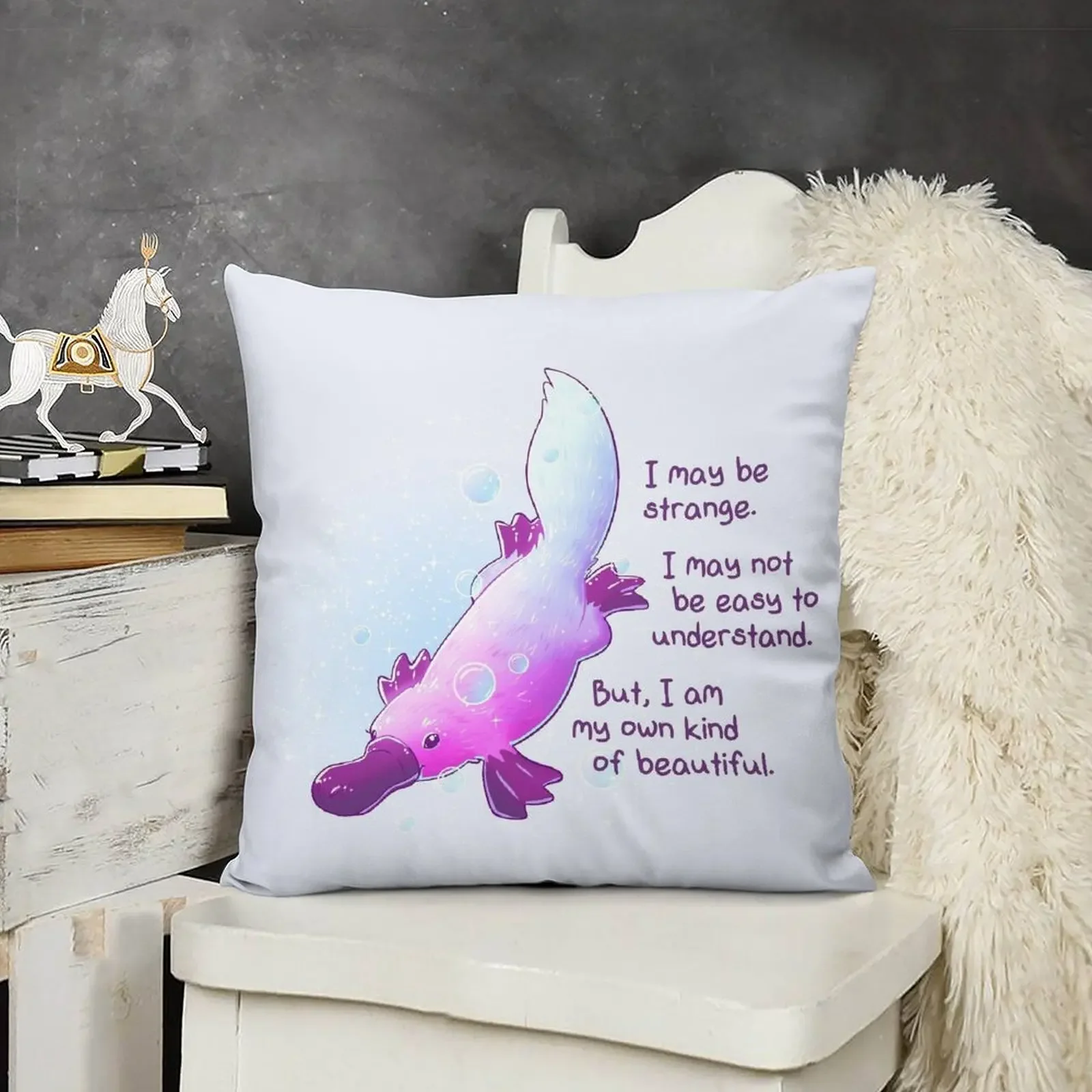 

I am My Own Kind of Beautiful Platypus Throw Pillow Couch Pillows Pillow Covers Decorative Pillows Aesthetic pillow