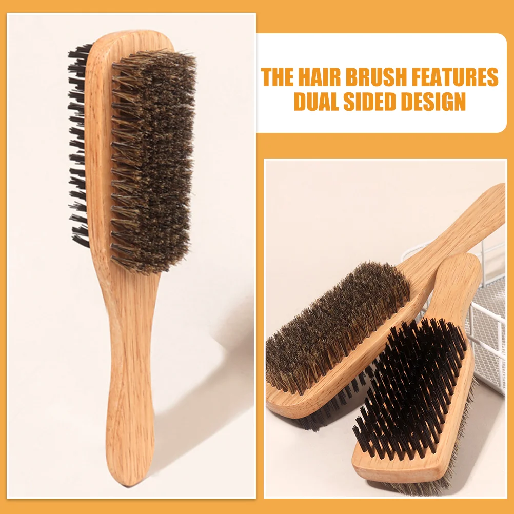 2 Pcs Bristle Double-sided Brush Boar Hairbrush Fine Dryer for Men Large Bore Brushes Women Professional