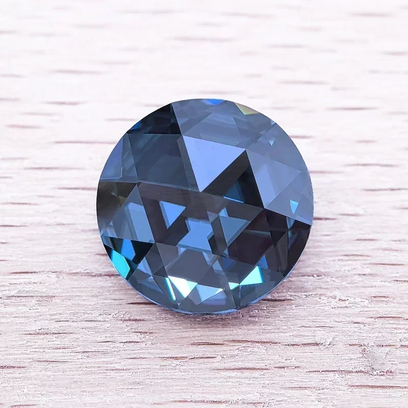 Moissanite Stone Double Faced Rose Shape Natural Royal Blue Color for DIY Top Charms Jewelry  Making Gift with Certificate