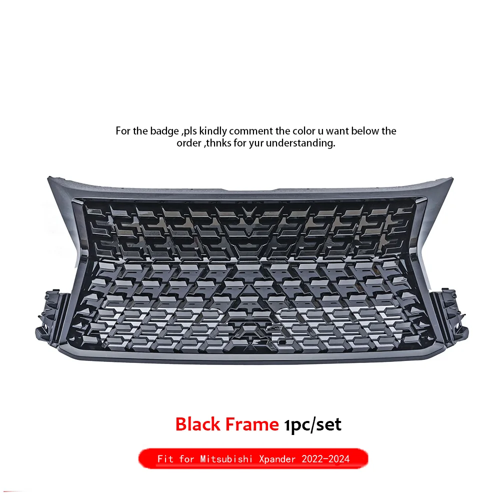 For Mitsubishi Xpander 2022-2024 Front Grille Tuning with Badge Glossy Black SPORT Front Grills Facelift Car Upgrade Tuning - Image 6