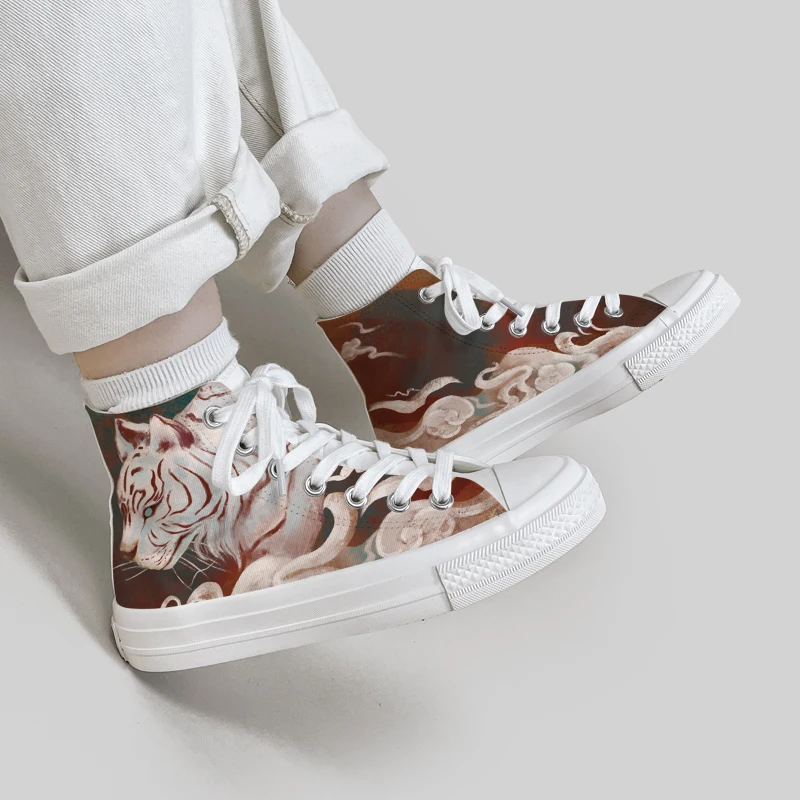 Amy and Michael – baskets en toile pour femmes, chaussures unisexe, Design Original, tendance, tennis pour adolescentes, Graffiti