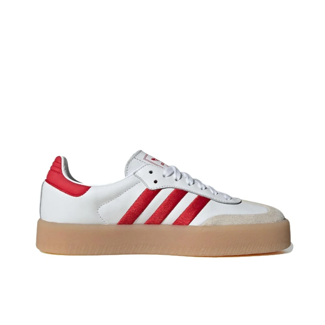 Adidas White Red Colorway Sambae Comfortable and versatile low-top board shoes Lightweight non-slip casual shoes Men and Women