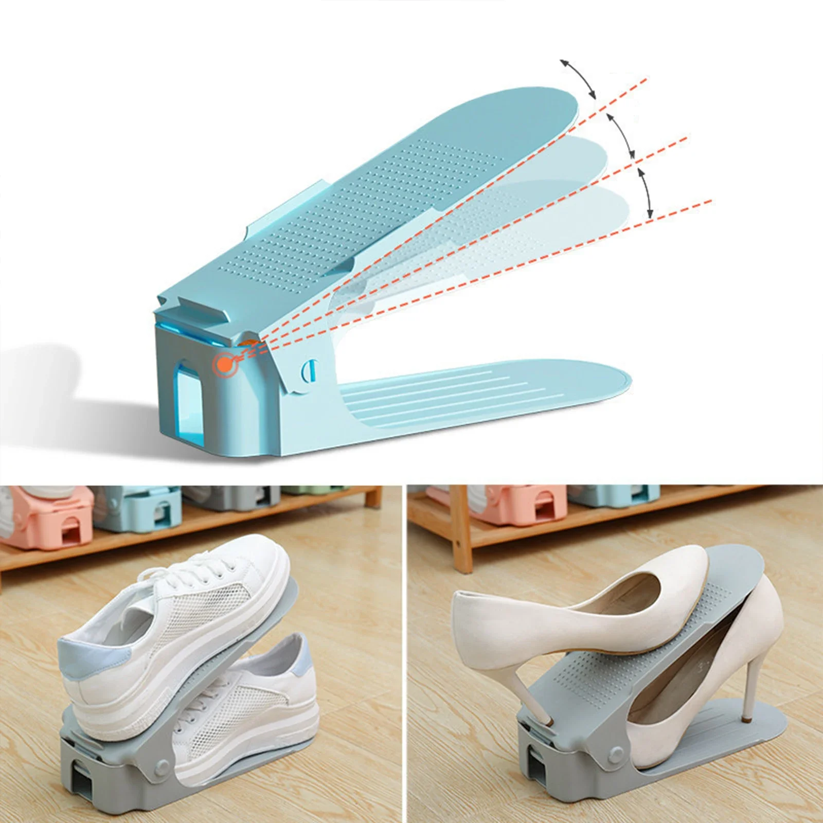 

New Double Layer Shoe rack Adjustable Shoe Rack Stand Organizer Footwear Support Space Saving Cabinet Storage Shoe Stand