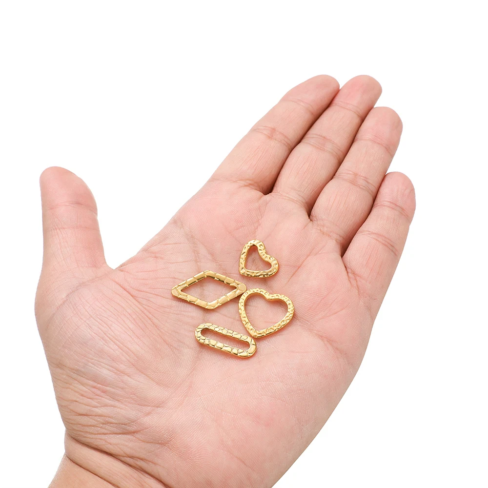 

10 шт., треснувшие ромбы, подвески из нержавеющей стали, овальные подвески в форме сердца для самостоятельного изготовления нежных ювелирных изделий, ожерелье, браслет, компоненты