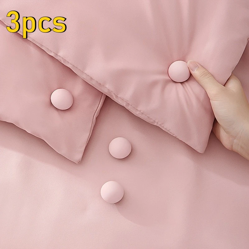 3pcs Quilt Fixers, No Pins Bed Sheet Quilt Anti-run Buckles, Invisible Non-slip Safety Clips, For Home Bedroom Bedding Mattress