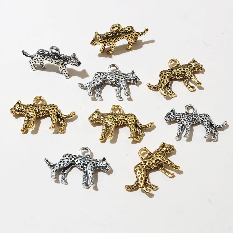 10 Stück 23x14x4mm Legierung Leopard Charms Anhänger DIY Schmuck Making Zubehör Erkenntnisse für Halskette Armband