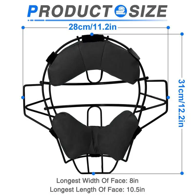 Masque de capture de softball, ajustable et léger, ajustement traditionnel sécurisé, cadre métallique, intégral