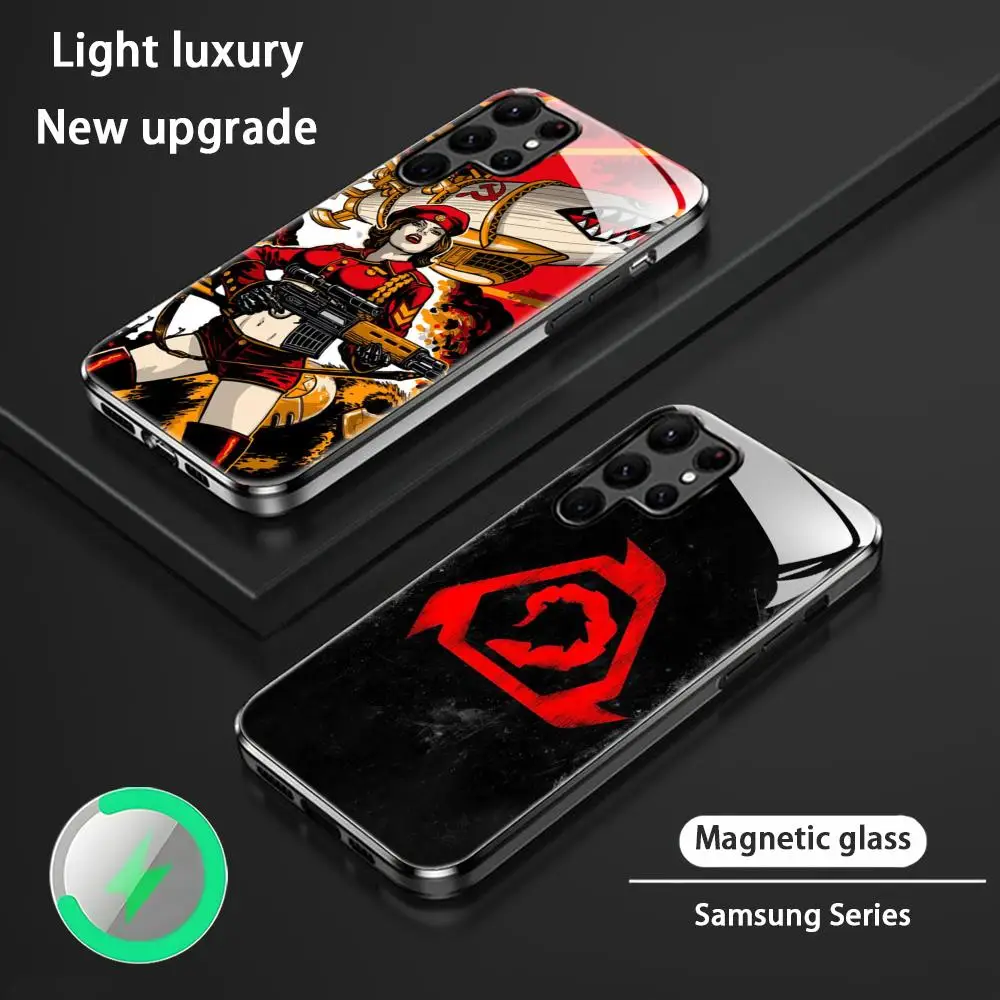 Command Conquer Red Alert game Phone Case For Samsung S24 S23 S22 S21 S20 Plus Ultra Note20 Glass Magnetic Phone Case