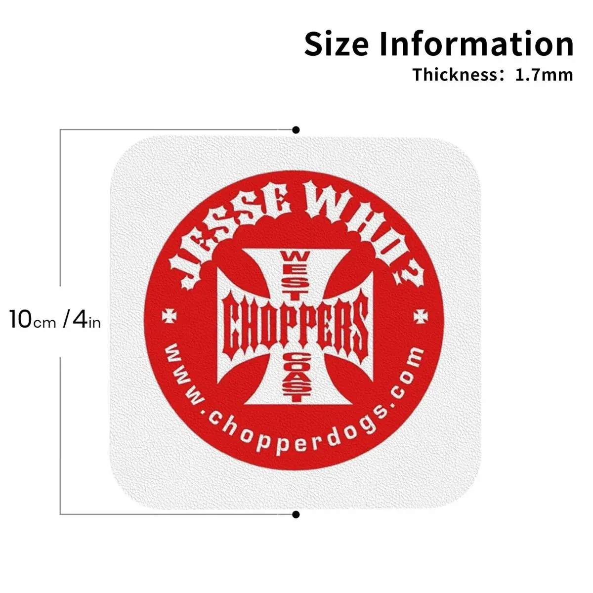 Personalized West Coast Iron Cross Choppers Coasters Placemats Non-slip Coffee Mats for Decor Home Kitchen Dining Pads Set of 6