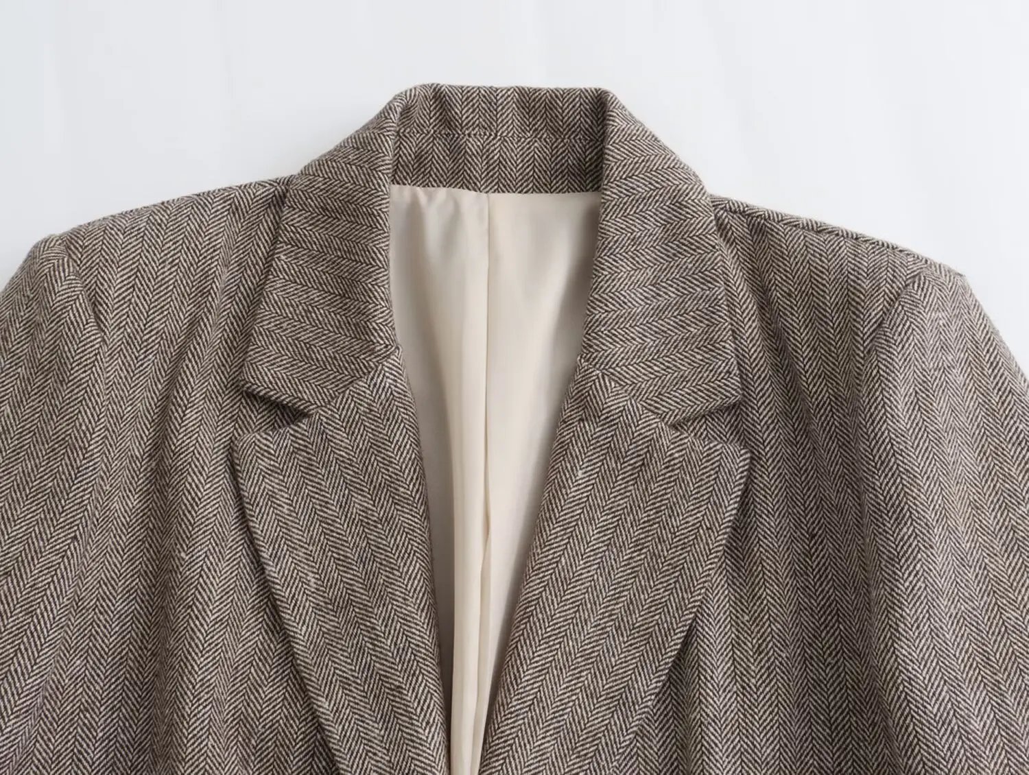 TRAFZA, chaqueta Vintage de corte recto en espiga para mujer, chaqueta con bolsillos y botones de solapa, nueva chaqueta para ir al trabajo a la moda para primavera y otoño 2025