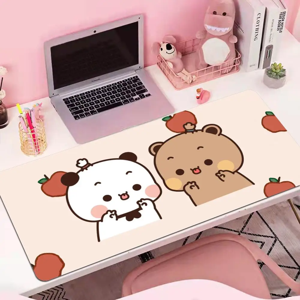 Rubber Keyboard Mat Cute Mouse Pads BuBu DuDu Mousepad Gamer Cabinet Carpet Stitched Edge Pc Computer Extended Non-slip Deskmats