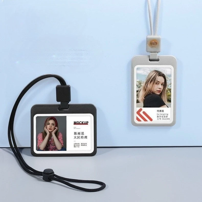 Аксессуары для удостоверения личности из жесткого пластика со шнурком, держателем для бейджа, прозрачным держателем для идентификационных карт, портативным держателем для карт Аксессуары для удостоверения личности из жесткого пластика со шнурком, держателем для бейджа, прозрачным держателем для идентификационных карт, портативным держателем для карт