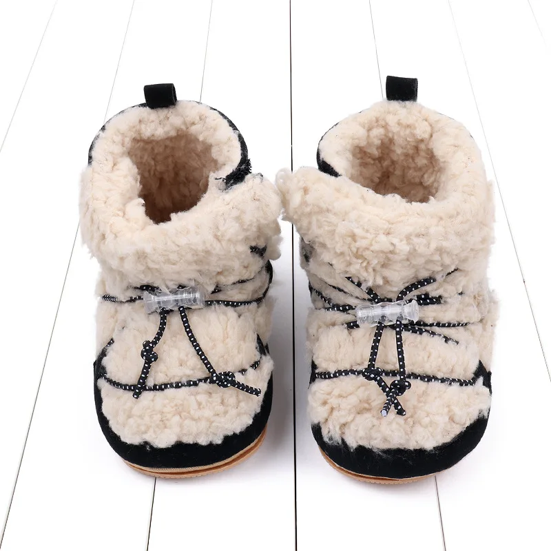 الخريف والشتاء جديد لينة سوليد عدم الانزلاق طفل رضيع 0-1 سنة القطن المخملي الطفل