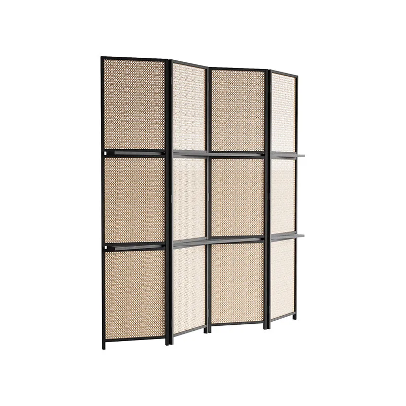 LMM simple modern pure solid wood foldable bookshelf shelf floor screen partition