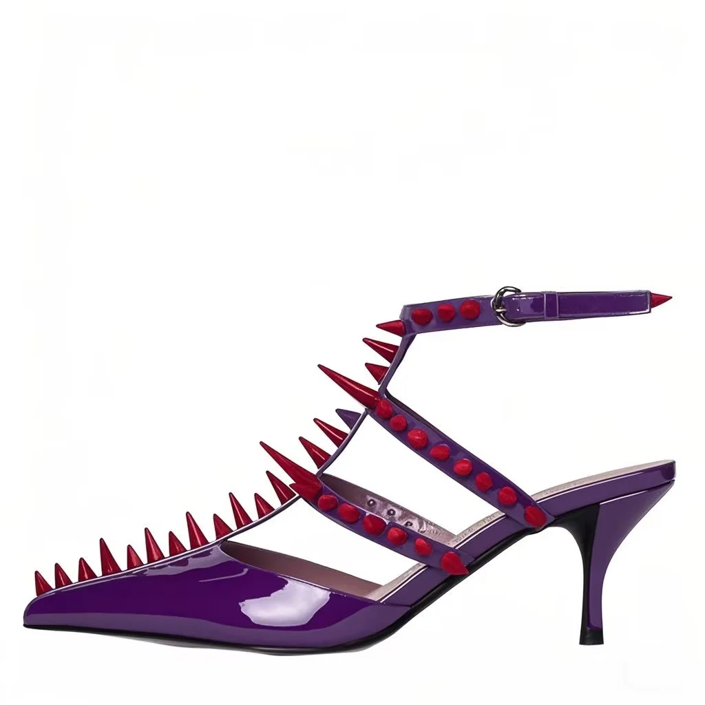 

Сексуальные туфли-лодочки на высоком каблуке-шпильке с острым носком и ремешком на щиколотке, модные туфли на высоком каблуке-шпильке с острым носком, 2024, модные туфли из лакированной кожи