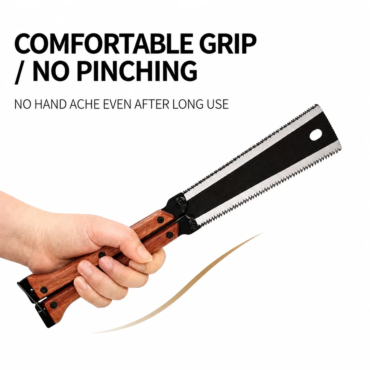 Compact Handheld Logging Saw, All-In-One Folding Butterfly Saw Double-Side Ground Home Carpentry Hand Tool