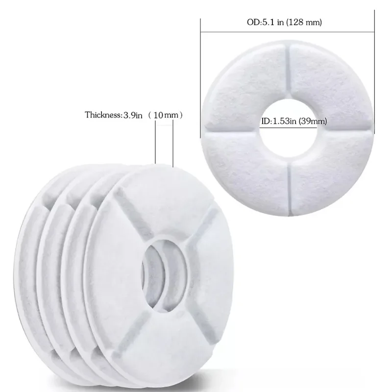 12 قطعة نافورة الماء القط الكربون المنشط استبدال تصفية ل 1.6L التلقائي الحيوانات الأليفة القط نافورة الماء الكلب موزع مياه #5