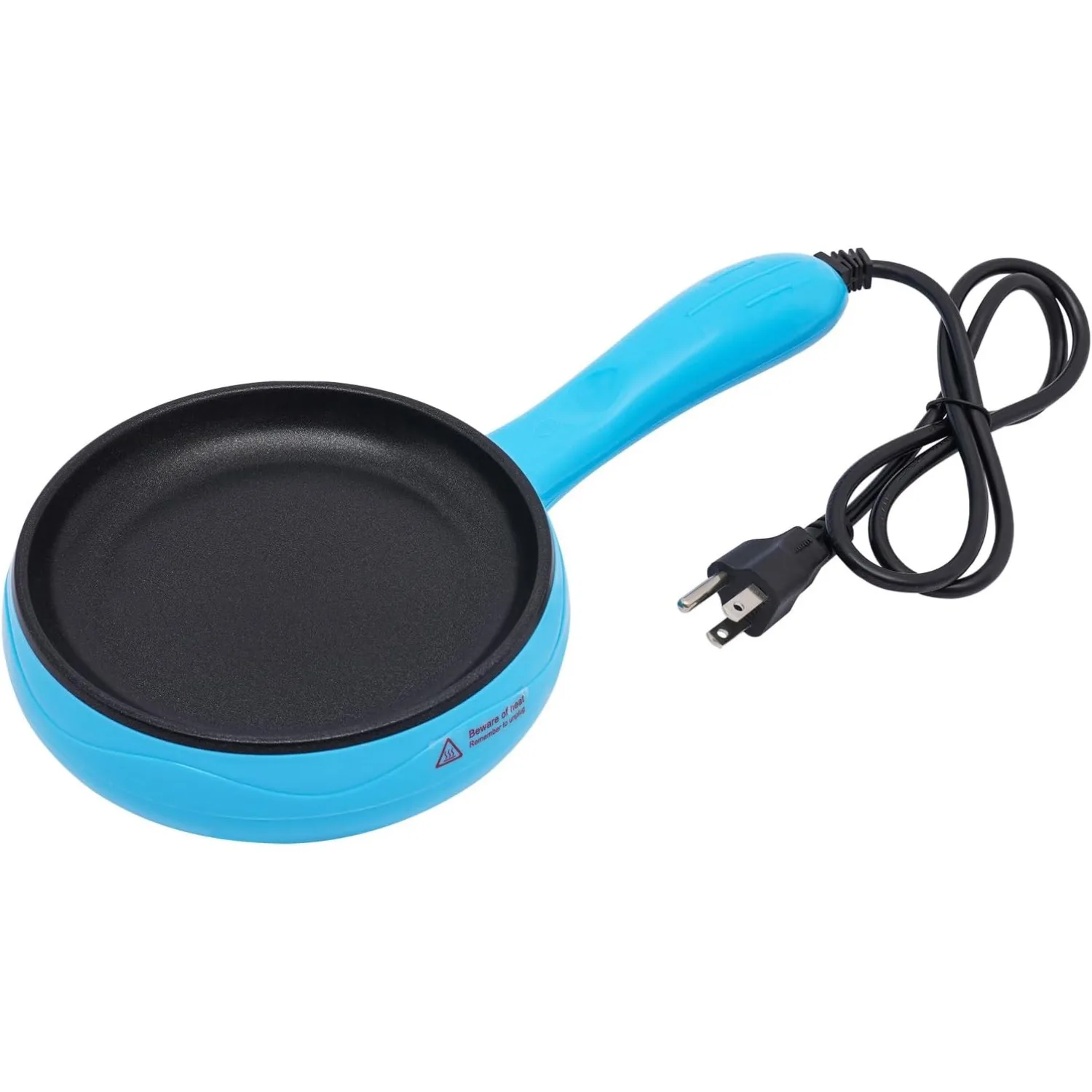 

15cm Non-Stick Electric Skillet, 110V Mini Frying Pan for Cooking, Small Egg Skillet, Breakfast Sandwich Maker (Blue)