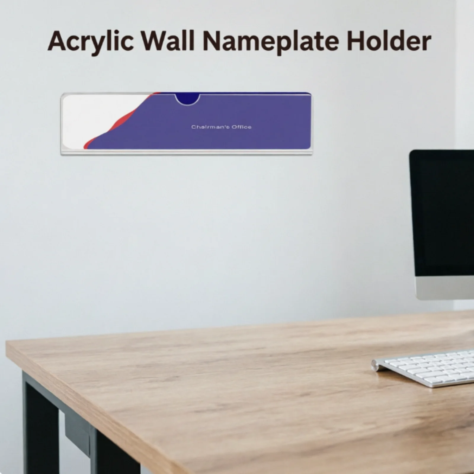 

Clear Acrylic Wall Nameplate Holder 40-Piece Set Office Door Sign Holder Durable High-Transparent Acrylic Easy Install Ample