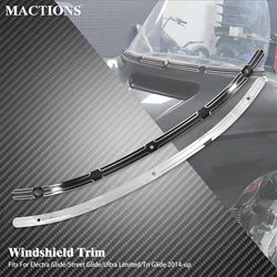 Windshield Trim For Harley Touring Street Electra Tri Glide FLHX FLTR FLHTK Ultra Limited 2014-Up Motorcycle Windscreen Trim CNC