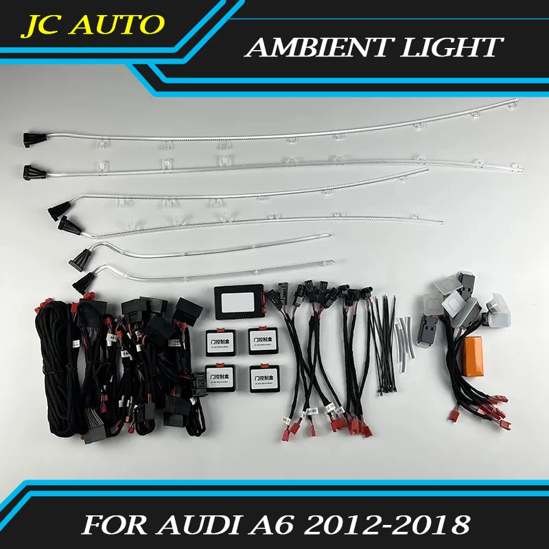 Car Ambient Light Fit for Audi A6 C7 2012-2018 Screen Control Original 1:1 Light Guide Strip 18-lights Car Interior Accessories