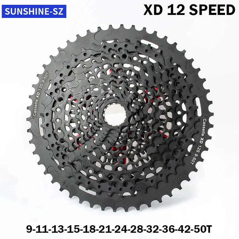 

SUNSHINE XD 12 Speed Cassette Black Cassette CNC 10-42T/50T/52T Sprocket Mountain Bike Flywheel for SRAM GX EAGLE Bicycle Parts