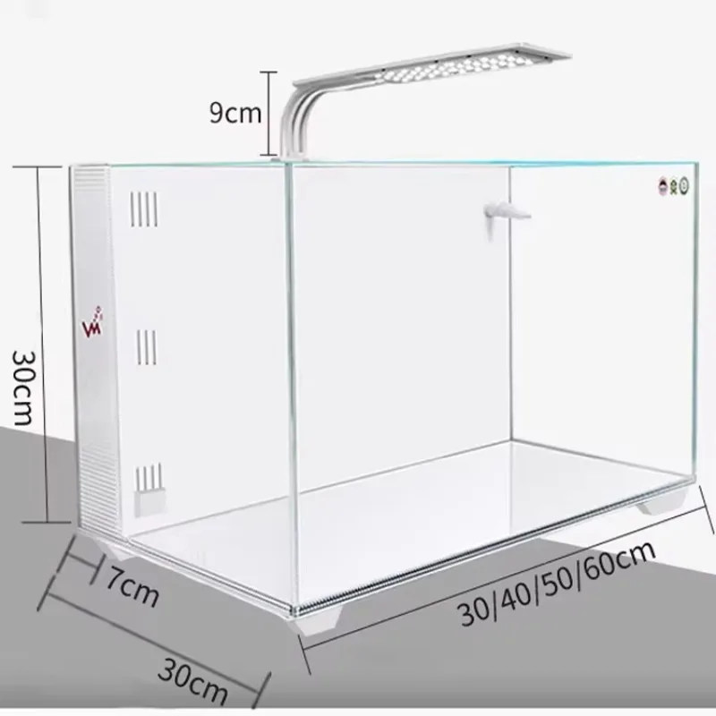Modern Fashion Compact Desktop Fish Tank with Ultra-Clear Glass, Built-in Back Filter and Aerator-80*40*40cm