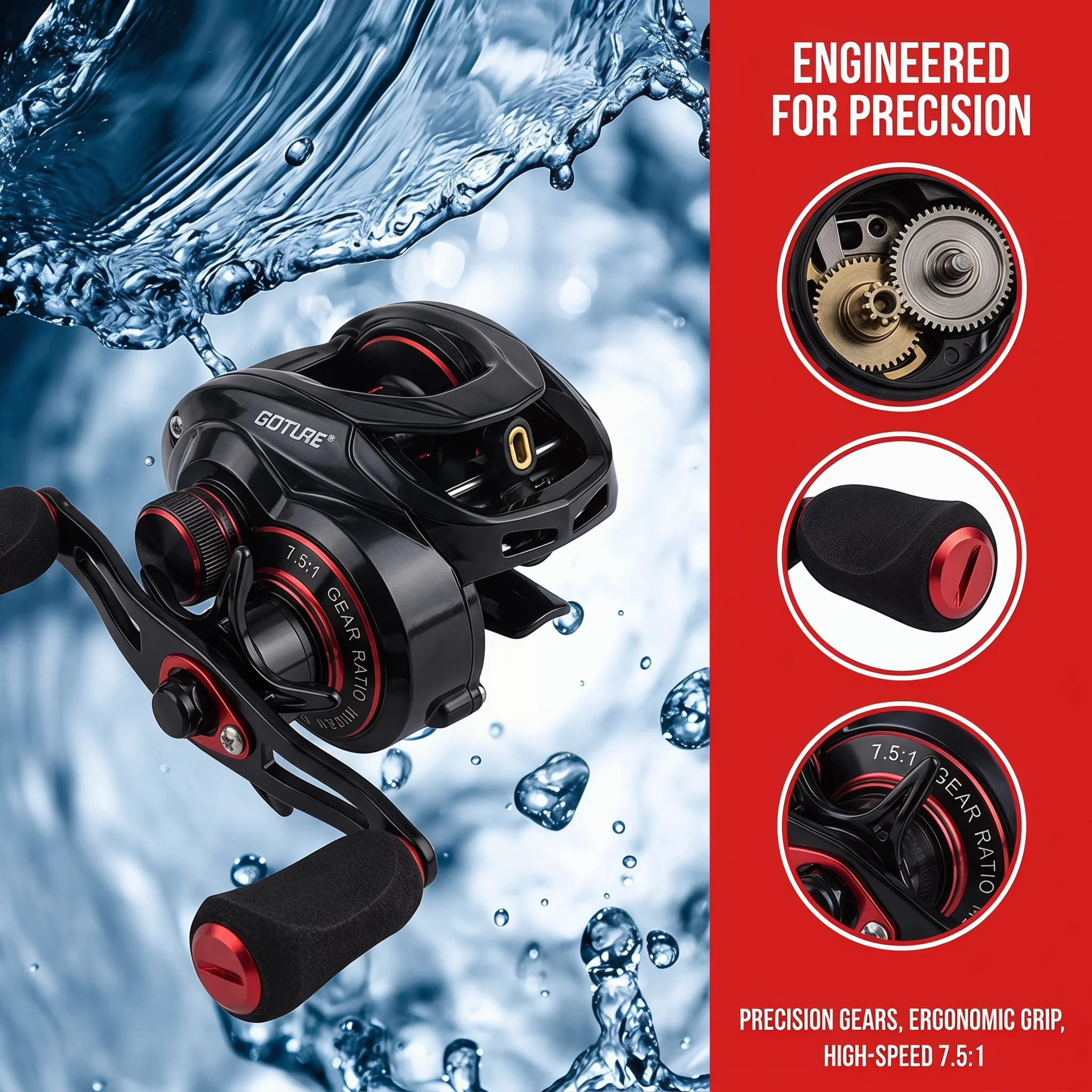 Goture Carrete de pesca slow jigging para lanzamientos agua salada - imagen 4