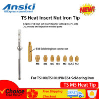 TS/T65 Heat Insert Nut kit 3D threaded hole Implanted Hot Melt Brass Nut Pressure M2-M8 tip kit for TS101/Pinecil Soldering Iron