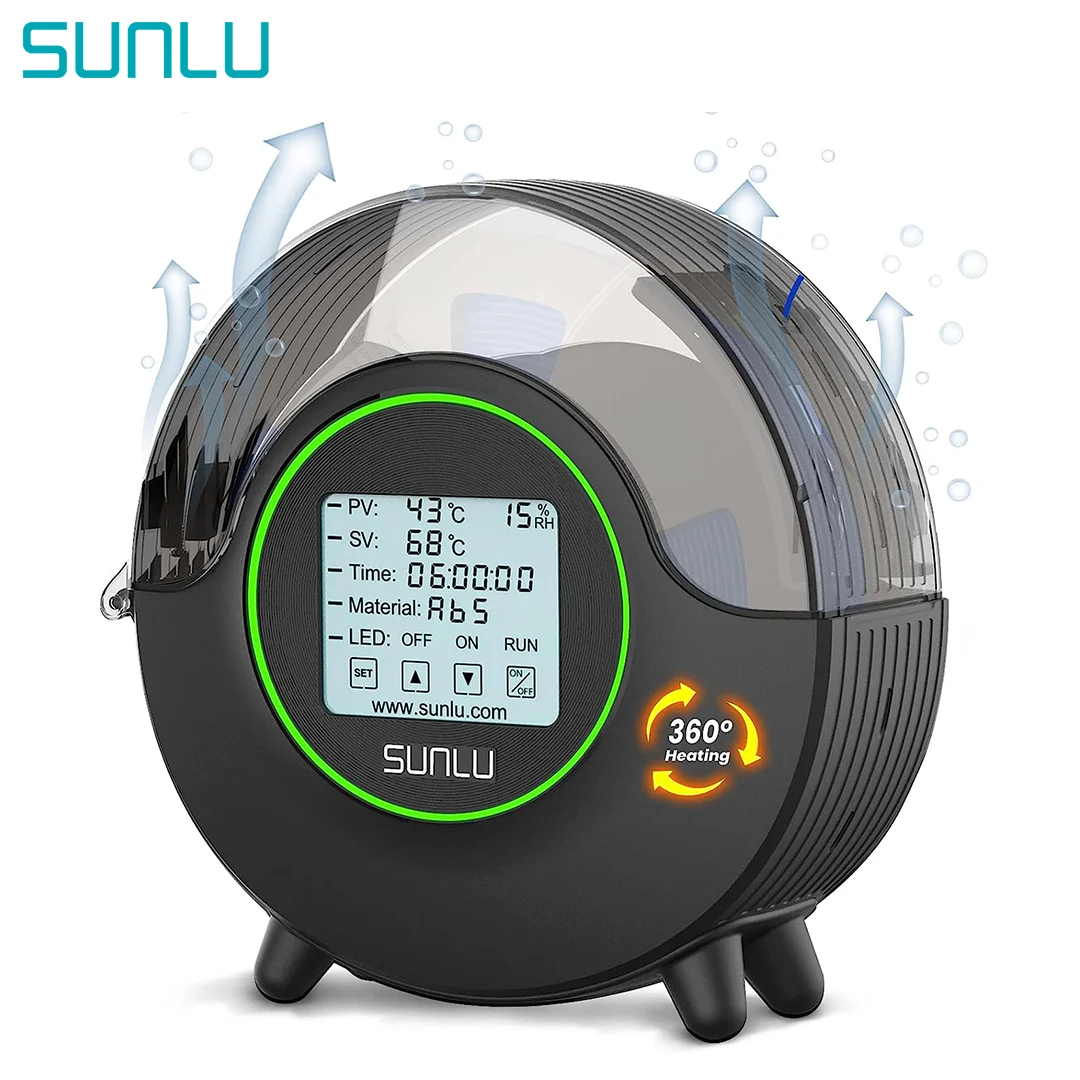 SUNLU S2 Filament Dryer Box 360° Surrounding Fast Heating LED Touch Screen Max Temperature Up to 70°C for 3D Printing Material