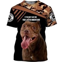2023 New Pitbull Printed Men's T-shirt Tops Summer Casual Short Sleeve Men's Clothing O-Neck Oversized Fashion Streetwear Shirt