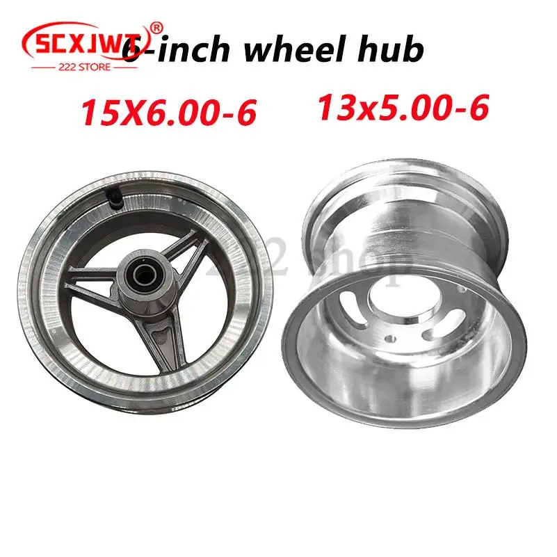 6 Inch Aluminum Alloy Wheel Hub Rim 3 Hole Karts Rim for 145/70-6 13x5.00-6 15X6.00-6 Tire 110-125cc ATV Go Kart Quad Moto Parts