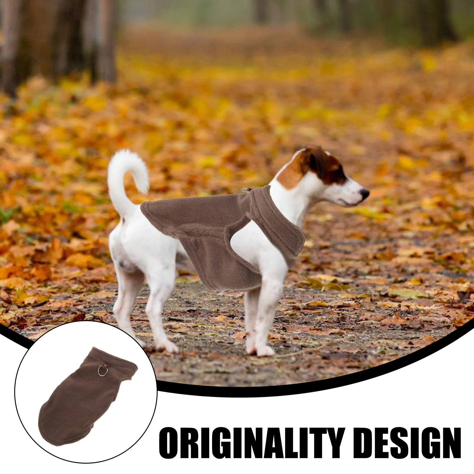 

Warm Fleece Dog For Winter Autumn Cute Pet Costume Comfortable Stylish Adorable Vest D-Ring Easy Wear Solid Color Thermal Puppy