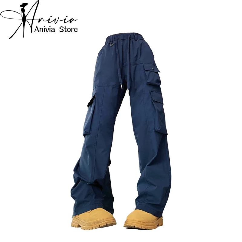 

Women's Cargo Pants Y2k Aesthetic Streetwear Vintage Harajuku Parachute Pants Oversize High Waist Trousers 2000s Trashy Clothes