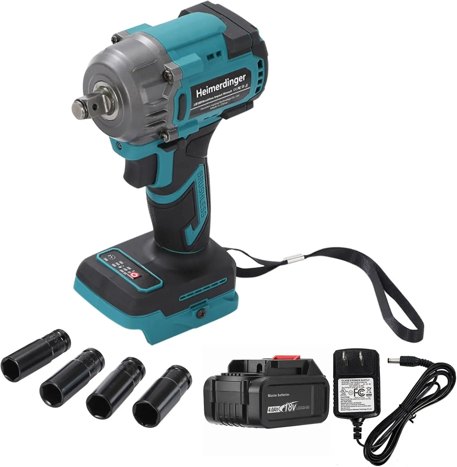 

1/2 Inch Cordless Impact Wrench with 4.0Ah Battery-550N.m Brushless High Torque Electric Power Impact Gun,3200RPM Driver Wrench