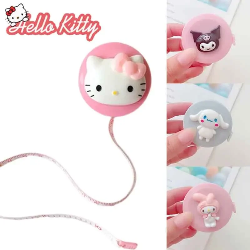 Sanrio Hello Kitty Soft Tape Measure Cute Mini Double Scale Body Sewing Flexible Ruler for Weight Measuring Tools Tailor Ruler